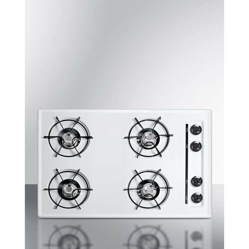 Summit Cooktops Summit 30 in. Wide 4-Burner Gas Cooktop with 4 Open Burners, Porcelainized Cooking Surface - WNL05