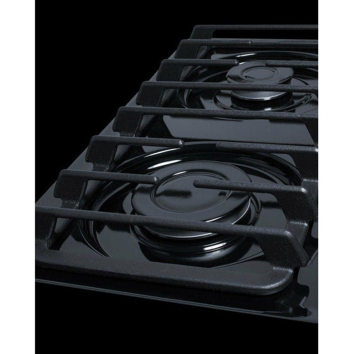 Summit 30 in. Wide 4-Burner Gas Cooktop with 4 Sealed Burners, Cast Iron Grates, Porcelainized Cooking Surface - TTL053S