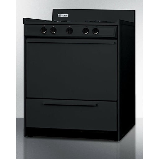Summit Ranges Summit 30 in. Wide Gas Range, Open Burners with 4-Open Burners, 3.69 Cu. Ft. Oven Capacity, Porcelain Cooktop, 2-Wire Racks, Push-To-Turn Knobs, Electronic Ignition - TNM2107C