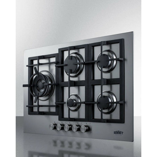 Summit Cooktops Summit 30" Wide 5-Burner Gas Cooktop in Stainless Steel - GCJ5SS