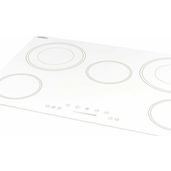 Summit 36 in. Wide 208-240V 5-Burner Radiant Cooktop with 5 Elements, Hot Surface Indicator, ADA Compliant, ETL Safety Listed, Child Lock, Residual Heat Indicator Light, Digital Touch Controls, EuroKera Glass Surface - CR5B36T