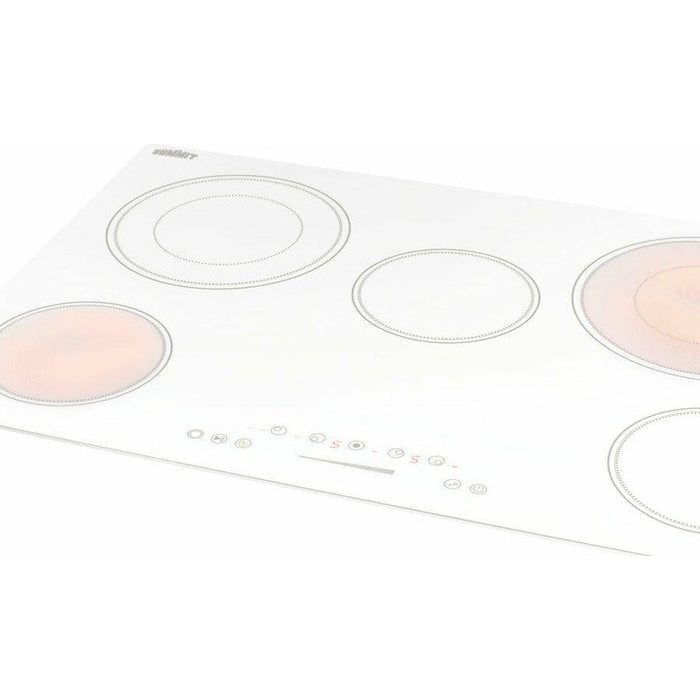 Summit 36 in. Wide 208-240V 5-Burner Radiant Cooktop with 5 Elements, Hot Surface Indicator, ADA Compliant, ETL Safety Listed, Child Lock, Residual Heat Indicator Light, Digital Touch Controls, EuroKera Glass Surface - CR5B36T