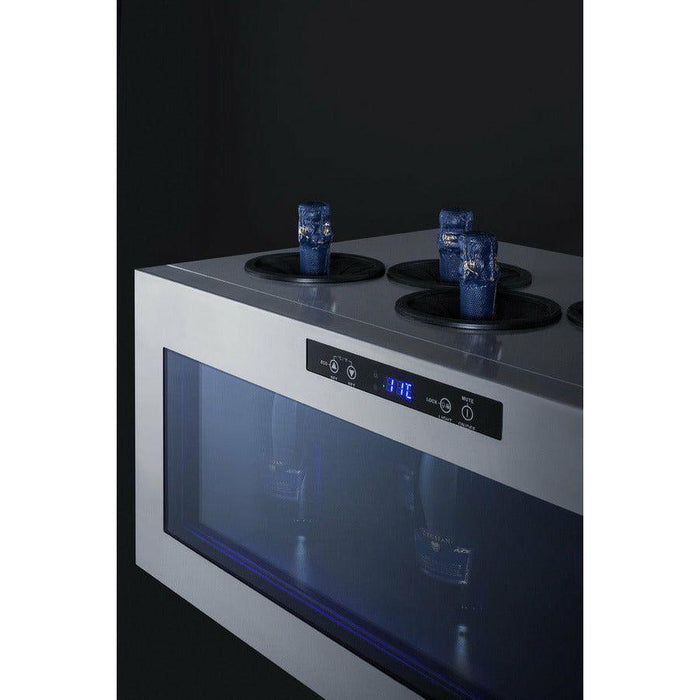 Summit 36 in. Wine Cooler with 6-12 Bottle Capacity, Digital Control, LED Light, Compressor Cooling, ETL Approved, Digital Thermostat, Automatic Defrost, CFC Free, High/Low Temperature Alarm, Control panel lock, Adjustable LED lighting - STC