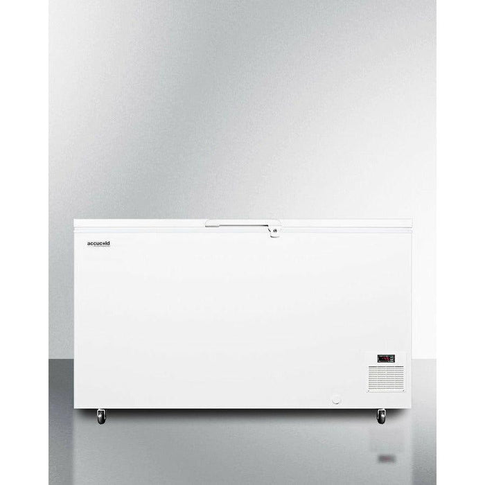 Summit 60 in. AccuCold Commercial Chest Freezer with 12.8 cu. ft. Capacity, Digital Thermostat, Factory Installed Lock, Casters and Manual Defrost in White - EL41LT