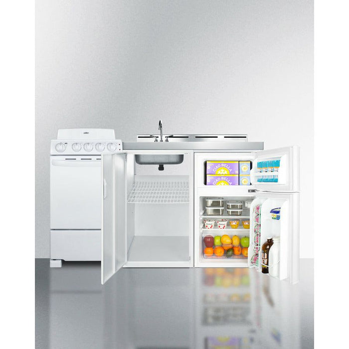 Summit Kitchenettes Summit 60" Wide All-in-One Kitchenette with Electric Coil Range - ACK60COILW