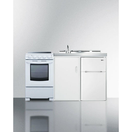 Summit Kitchenettes Summit 60" Wide All-in-One Kitchenette with Electric Range - ACK60ELSTW