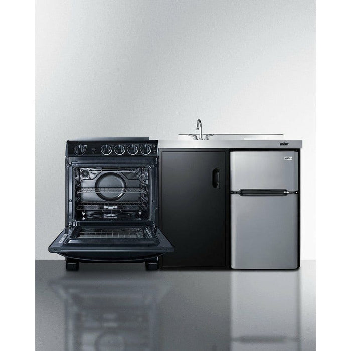 Summit Kitchenettes Summit 63" Wide All-in-One Kitchenette with Electric Range - ACK63ELSTB