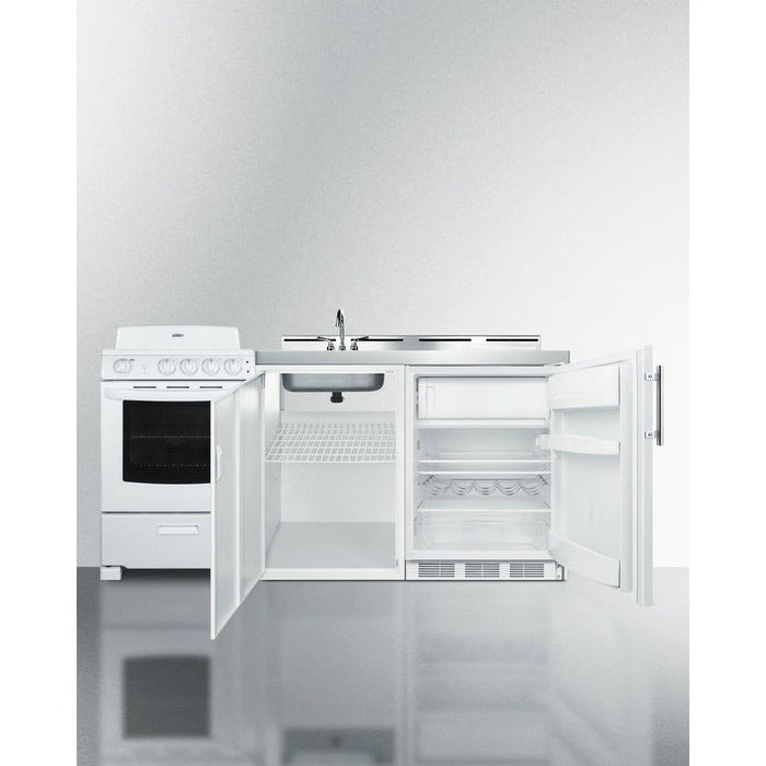 Summit Kitchenettes Summit 72" Wide All-in-One Kitchenette with Electric Coil Range - ACK72COILW