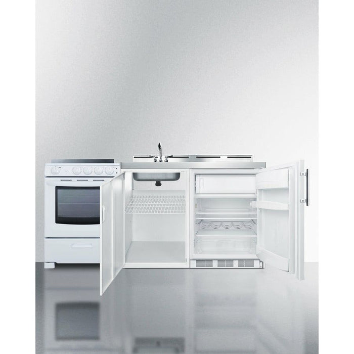 Summit Kitchenettes Summit 72" Wide All-in-One Kitchenette with Electric Range - ACK72ELSTW