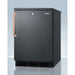 Summit Accucold 24 in. Wide 5.5 Cu. Ft. General Purpose Medical Refrigerator with Copper Handle and Keyed Lock - FF7LBLKTBC