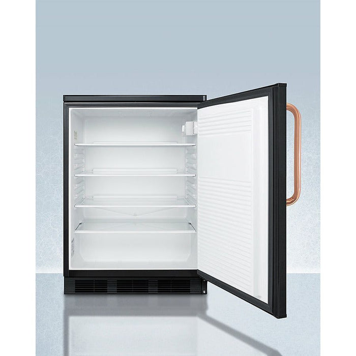 Summit Refrigerators Summit Accucold 24" Wide 5.5 Cu. Ft. General Purpose Medical Refrigerator with Copper Handle and Keyed Lock - FF7LBLKTBC