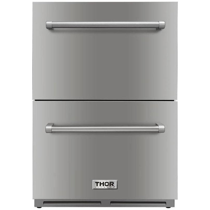 Thor Kitchen 24 in. 5.4 Cu. Ft. Built-in Double Drawer Refrigerator TRF2401U