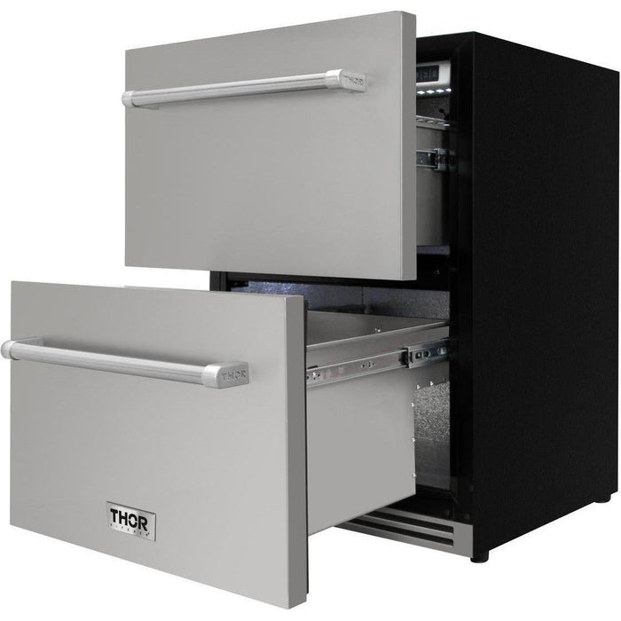 Thor Kitchen 24 in. 5.4 Cu. Ft. Built-in Double Drawer Refrigerator TRF2401U