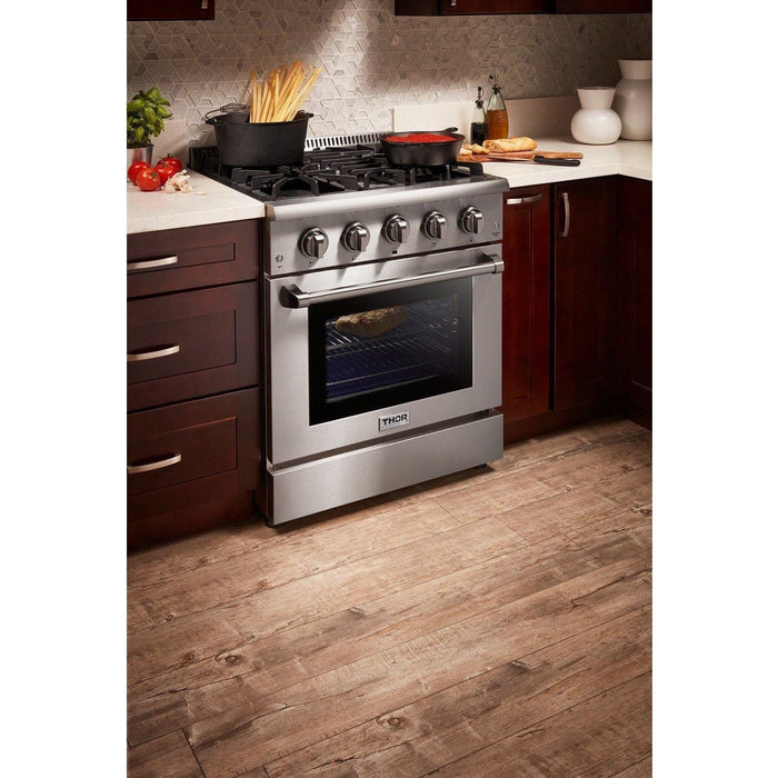 Thor Kitchen Ranges Thor Kitchen 30 in. 4.2 Cu. Ft. Professional Propane Gas Range in Stainless Steel HRG3080ULP