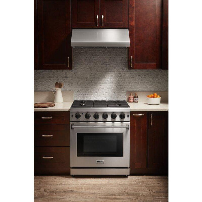 Thor Kitchen 30 in. 4.55 Cu. Ft. Professional Natural Gas Range in Stainless Steel LRG3001U