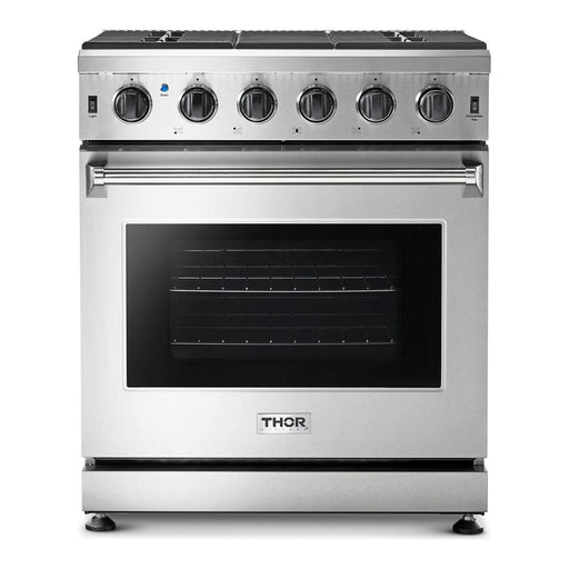 Thor Kitchen 30 in. 4.55 Cu. Ft. Professional Propane Gas Range in Stainless Steel LRG3001ULP