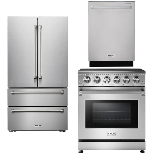 Thor Kitchen 30 In. Electric Range, Counter-Depth Refrigerator, Dishwasher Appliance Package