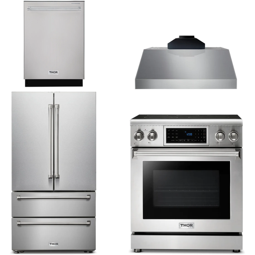 Thor Kitchen Kitchen Appliance Packages Thor Kitchen 30 In. Electric Range, Range Hood, Microwave Drawer, Refrigerator, Dishwasher Appliance Package