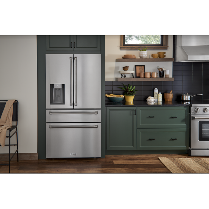 Thor Kitchen 30 In. Electric Range, Range Hood, Microwave Drawer, Refrigerator, Dishwasher, Wine Cooler Appliance Package