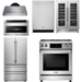 Thor Kitchen 30 In. Gas Range, Range Hood, Microwave Drawer, Refrigerator, Dishwasher, Wine Cooler Appliance Package