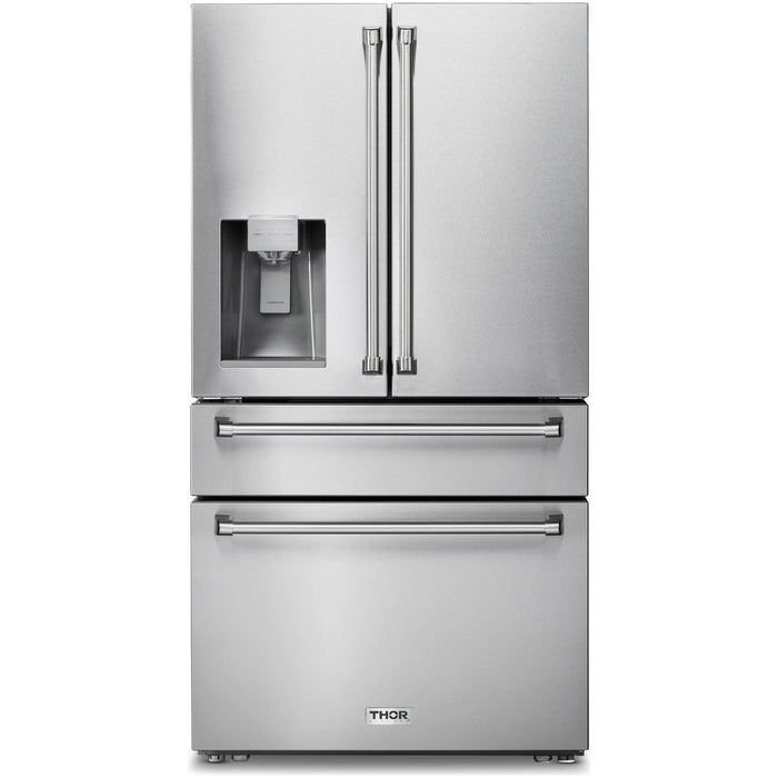 Thor Kitchen Kitchen Appliance Packages Thor Kitchen 30 In. Gas Range, Range Hood, Microwave Drawer, Refrigerator with Water and Ice Dispenser, Dishwasher Appliance Package