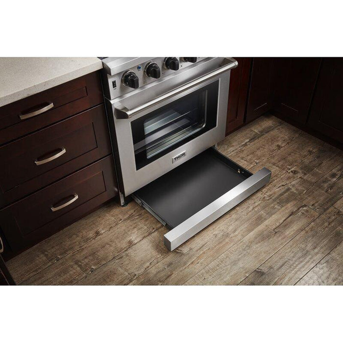 Thor Kitchen Kitchen Appliance Packages Thor Kitchen 30 In. Gas Range, Range Hood, Microwave Drawer, Refrigerator with Water and Ice Dispenser, Dishwasher, Wine Cooler Appliance Package