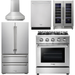 Thor Kitchen 30 In. Gas Range, Range Hood, Refrigerator, Dishwasher, Wine Cooler Appliance Package