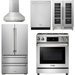 Thor Kitchen 30 In. Gas Range, Range Hood, Refrigerator, Dishwasher, Wine Cooler Appliance Package