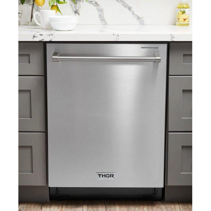Thor Kitchen Kitchen Appliance Packages Thor Kitchen 30 In. Induction Cooktop, Range Hood, Microwave Drawer, Refrigerator with Water and Ice Dispenser, Dishwasher Appliance Package