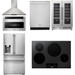 Thor Kitchen 30 In. Induction Cooktop, Range Hood, Microwave Drawer, Refrigerator with Water and Ice Dispenser, Dishwasher, Wine Cooler Appliance Package