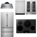Thor Kitchen Kitchen Appliance Packages Thor Kitchen 30 In. Induction Cooktop, Range Hood, Refrigerator, Dishwasher, Wine Cooler Appliance Package