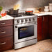 Thor Kitchen 30 in. Natural Gas Burner/Electric Oven Range in Stainless Steel HRD3088U