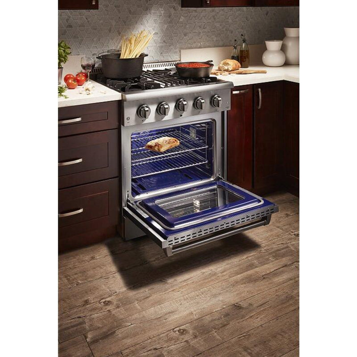 Thor Kitchen Ranges Thor Kitchen 30 in. Natural Gas Burner/Electric Oven Range in Stainless Steel HRD3088U
