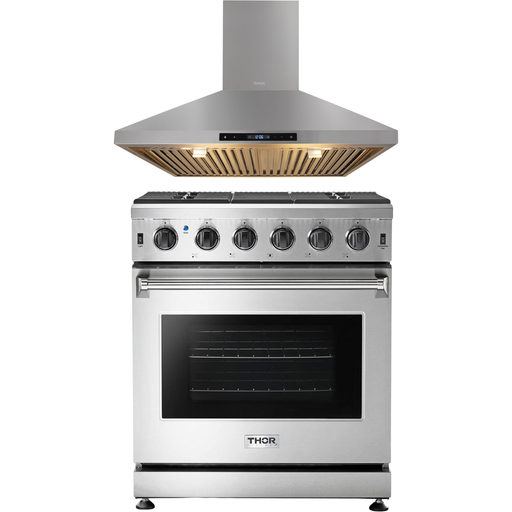 Thor Kitchen Kitchen Appliance Packages Thor Kitchen 30 in. Natural Gas Range & 30 in. Range Hood Appliance Package