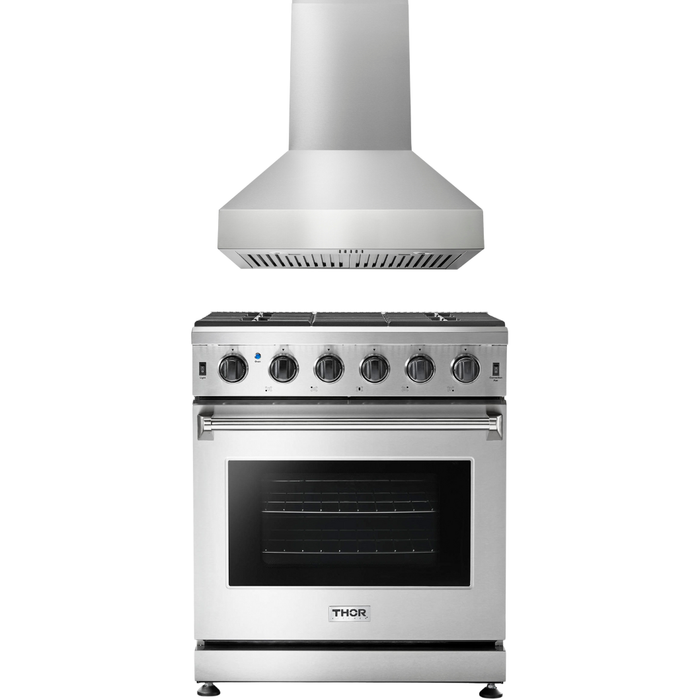 Thor Kitchen 30 In. Natural Gas Range, Range Hood Appliance Package