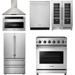 Thor Kitchen 30 In. Natural Gas Range, Range Hood, Microwave Drawer, Refrigerator, Dishwasher, Wine Cooler Appliance Package