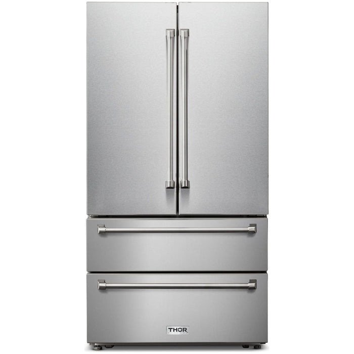 Thor Kitchen Kitchen Appliance Packages Thor Kitchen 30 In. Natural Gas Range, Range Hood, Microwave Drawer, Refrigerator with Water and Ice Dispenser, Dishwasher, Wine Cooler Appliance Package