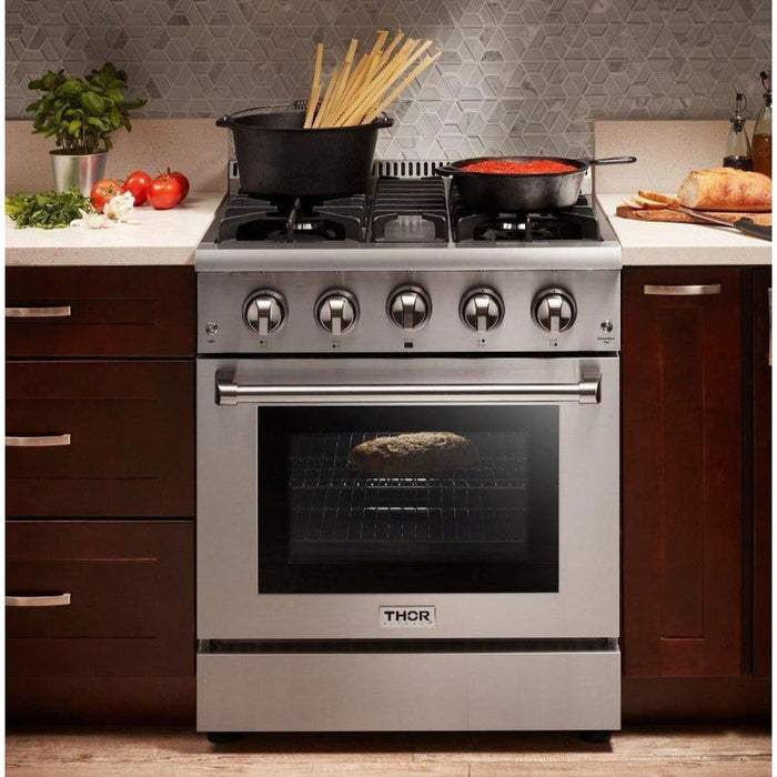 Thor Kitchen Kitchen Appliance Packages Thor Kitchen 30 in. Natural Gas Range & Range Hood Professional Appliance Package