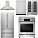 Thor Kitchen 30 In. Natural Gas Range, Range Hood, Refrigerator, Dishwasher, Wine Cooler Appliance Package