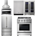 Thor Kitchen 30 In. Propane Gas Range, Range Hood, Microwave Drawer, Refrigerator, Dishwasher, Wine Cooler Appliance Package