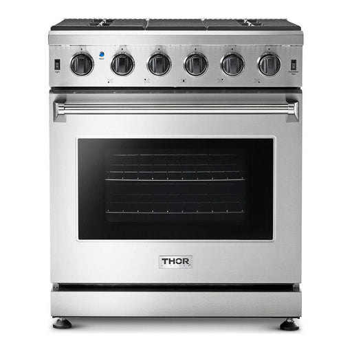 Thor Kitchen Kitchen Appliance Packages Thor Kitchen 30 in. Propane Gas Range, Range Hood, Refrigerator with Water and Ice Dispenser, Dishwasher Appliance Package
