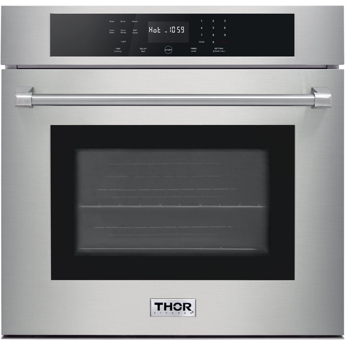 Thor Kitchen 30 in. Wall Oven, 36 In. Cooktop, Range Hood, Refrigerator with Water and Ice Dispenser, Dishwasher Appliance Package