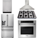 Thor Kitchen 30 in. Wall Oven, 36 In. Cooktop, Range Hood, Refrigerator with Water and Ice Dispenser, Dishwasher Appliance Package