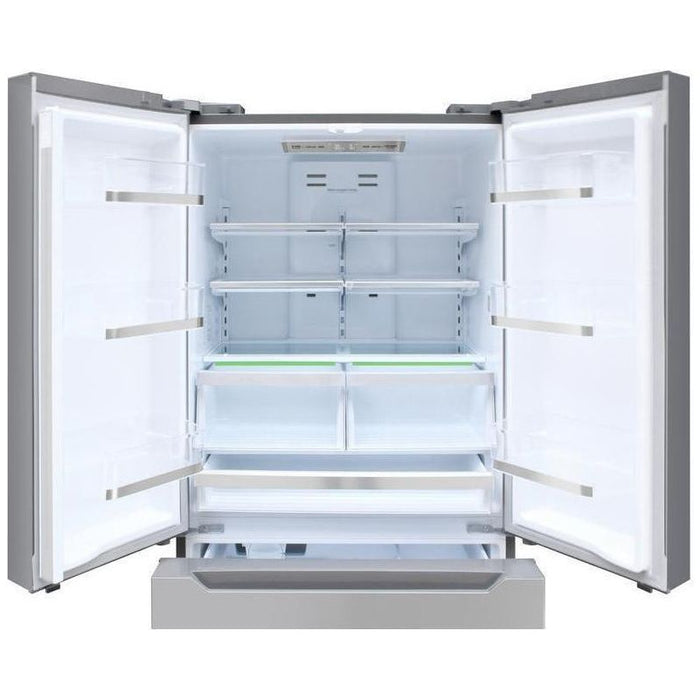 Thor Kitchen Refrigerators Thor Kitchen 36" 22.50 Cu. Ft. French Door Refrigerator in Stainless Steel HRF3602