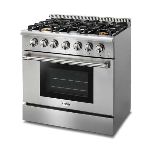 Thor Kitchen 36 in. 5.2 Cu. Ft. Professional Propane Gas Range in Stainless Steel HRG3618ULP