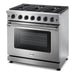 Thor Kitchen 36 in. 6.0 Cu. Ft Propane Gas Range in Stainless Steel LRG3601ULP