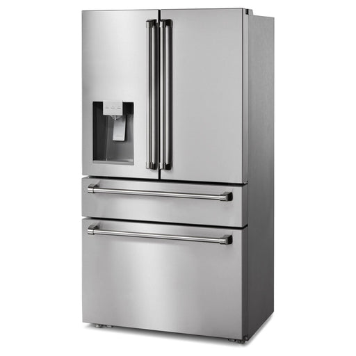 Thor Kitchen Refrigerators Thor Kitchen 36 In. Counter Depth Refrigerator in Stainless Steel with Water Dispenser, Ice Maker TRF3601FD