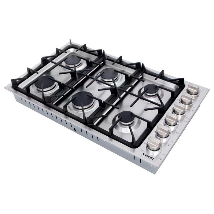 Thor Kitchen 36 in. Drop-in Natural Gas Cooktop in Stainless Steel TGC3601