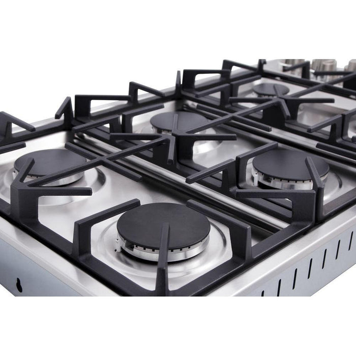 Thor Kitchen 36 in. Drop-in Propane Gas Cooktop in Stainless Steel TGC3601LP