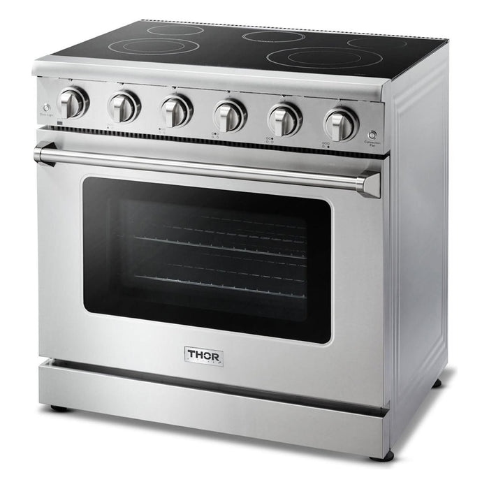 Thor Kitchen 36 In. Electric Range, Range Hood, Microwave Drawer Appliance Package